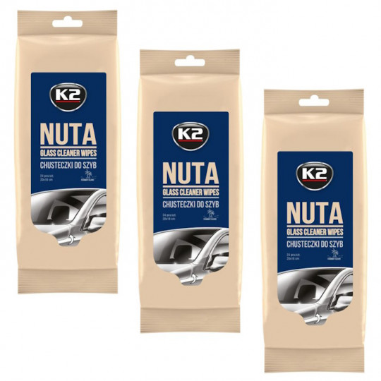 3-pack K2 Nuta Wipes Glasrengöring (24 st servetter)