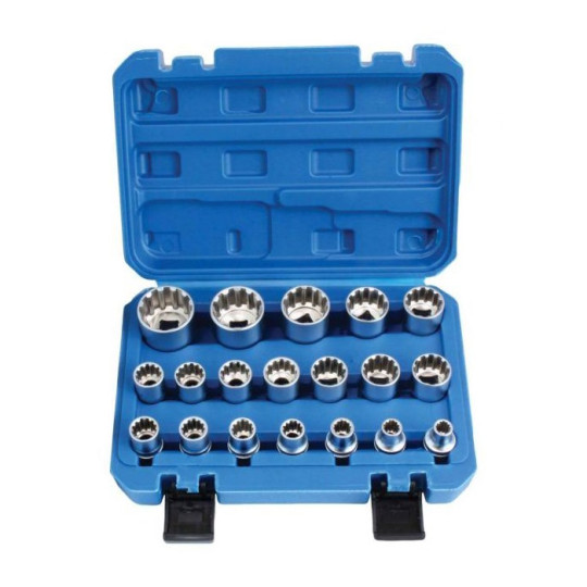 19-delars hylssats, 12-kant, 1/2", 8-32mm (VARIO-PLUS, saTra)