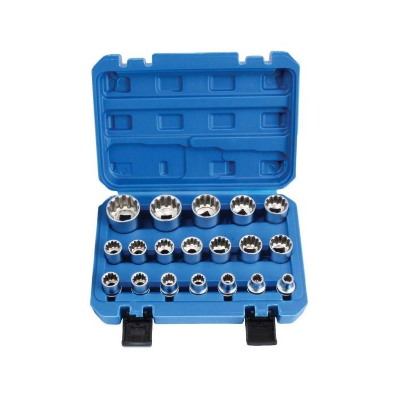 19-delars hylssats, 12-kant, 1/2", 8-32mm (VARIO-PLUS, saTra)
