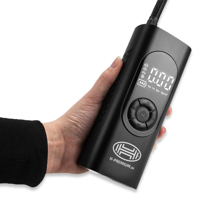 Bärbar, laddbar & digital luftkompressor 10 bar 6000 mAh (Heyner Akku Pressor PRO)