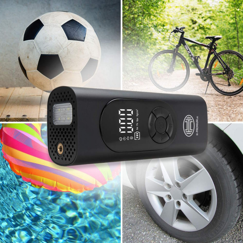 Bärbar, laddbar & digital luftkompressor 10 bar 6000 mAh (Heyner Akku Pressor PRO)