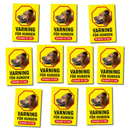 Dekal, Varning för hund, 45 x 65 mm (10 st)