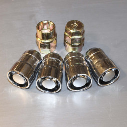 Låsmuttrar M14x1.5, kona, 38mm, 2st nycklar