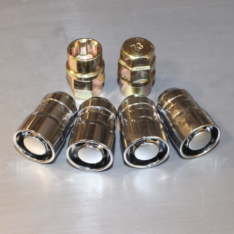 Låsmuttrar M14x1.5, kona, 38mm, 2st nycklar