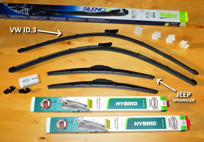 Bilar med långa respektive korta torkarblad